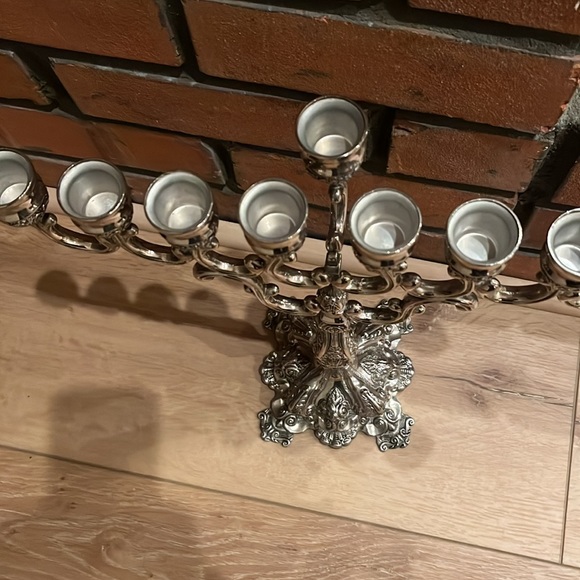 Godinger silver plated oil menorah with removable Shamash vintage judaica - Picture 5 of 6